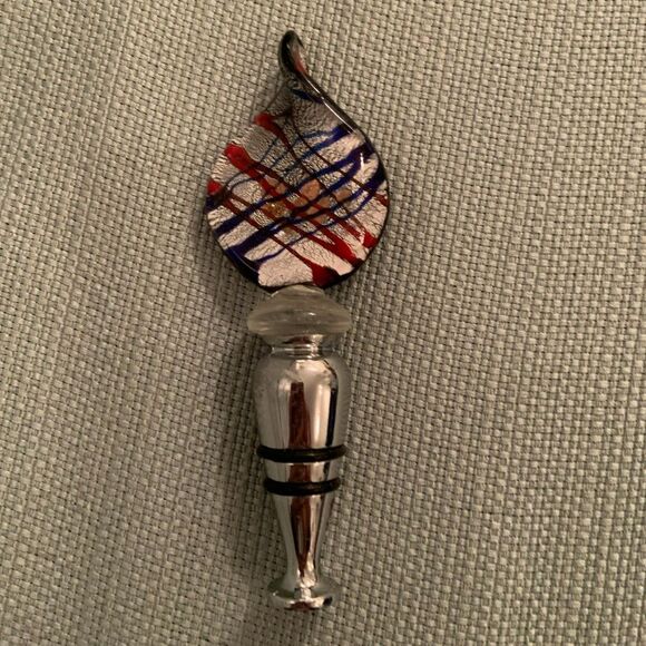 Murano Glass Wine Stopper Va Bene 5" Tall - Picture 2 of 10